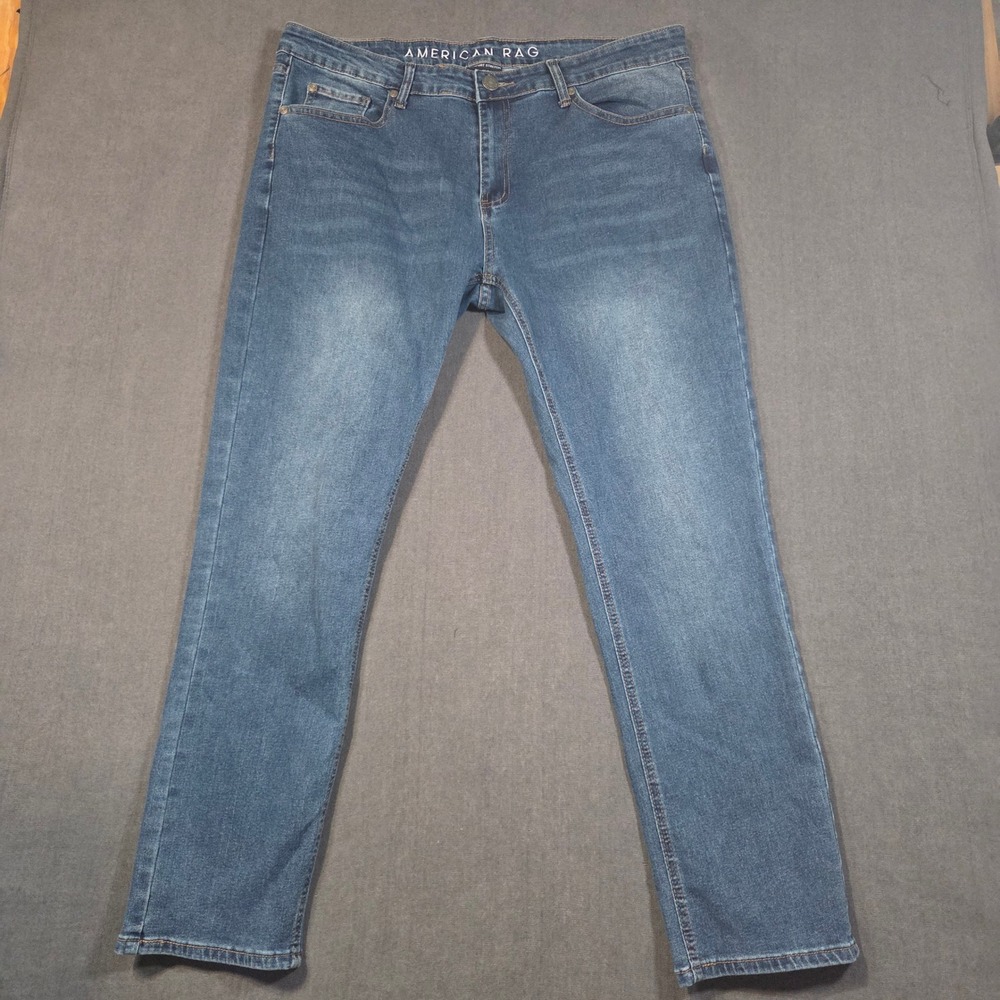American Rag Jeans Mens 38x28 Blue Comfort Stretch Straight Leg Denim